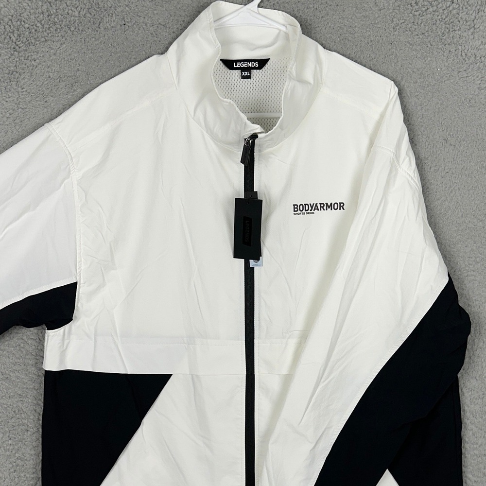 NEW Legends Jacket Mens 2XL Luka HD Full Zip White Black BodyArmor Colorblock